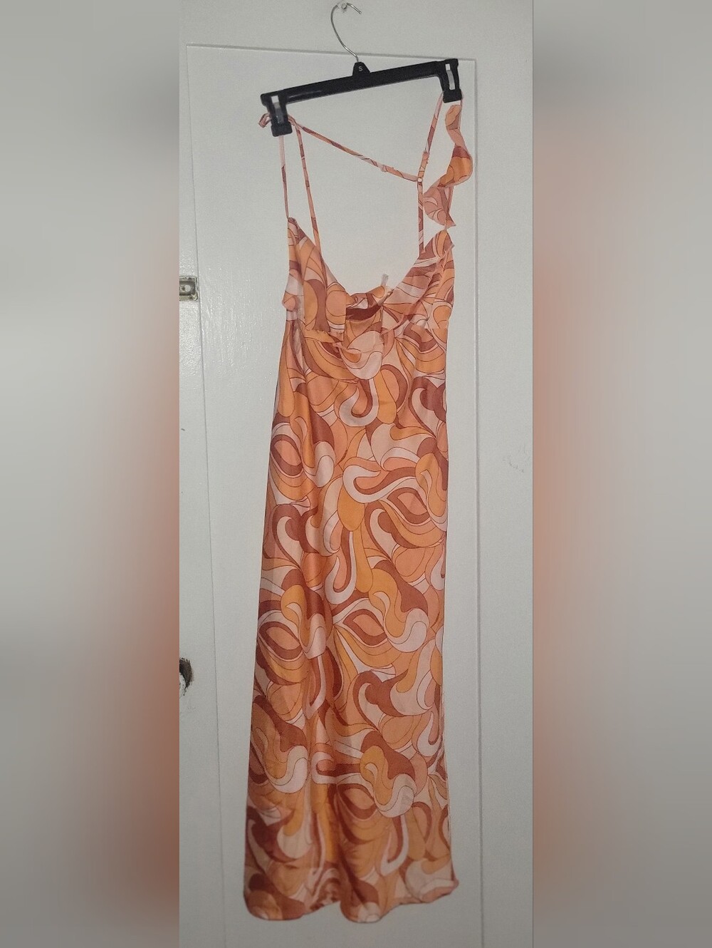 Honey and Rosie Orange Swirl Slip Dress